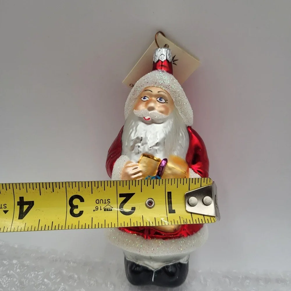 Christopher Radko 1994 A Gifted Santa Glass Ornament with Signed